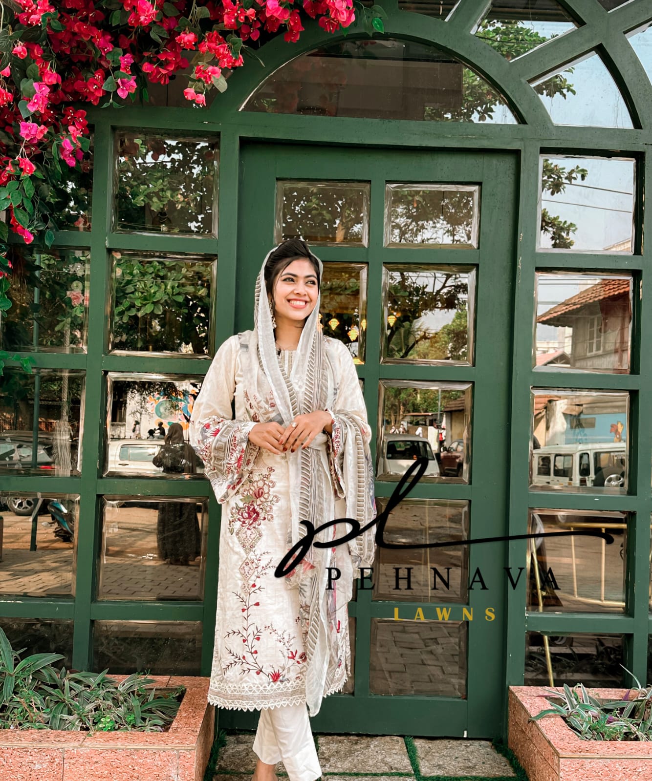 Cotton suits outlet with chiffon dupatta