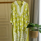 Authentic chikankaari embroidered suit-yellowish green