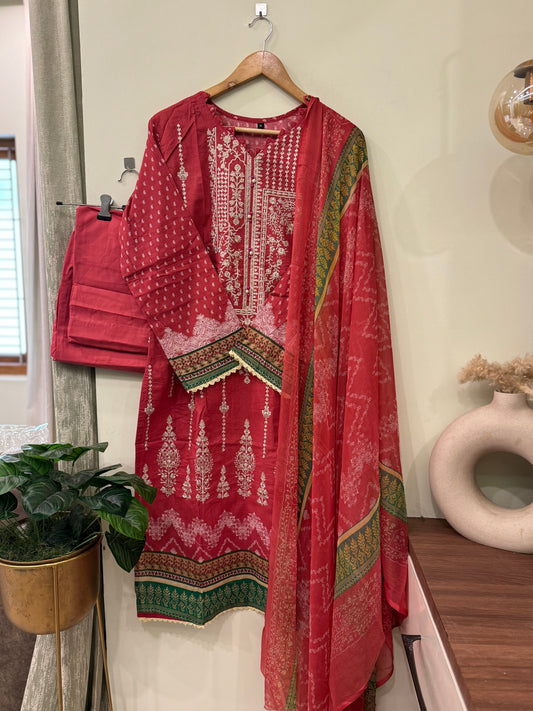 Fully embroidered suit with  dupatta option-3405S