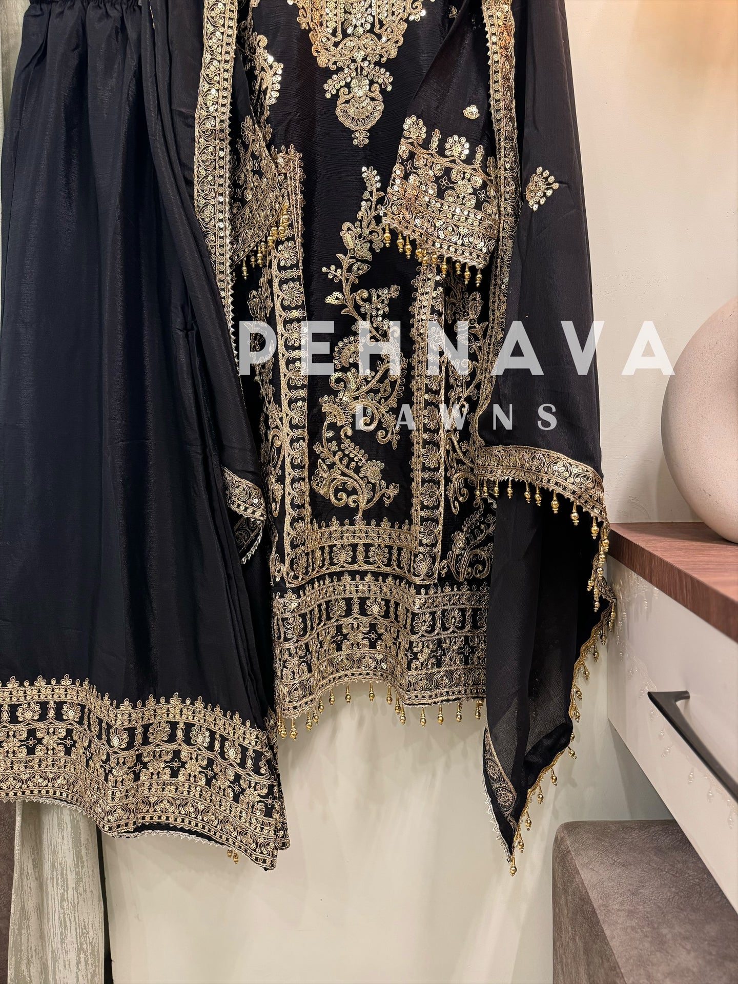 Chinnon embroidered ready to wear suit with wide palazzos