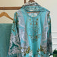 Embroidered casual suit with cotton embroidered dupatta-blue