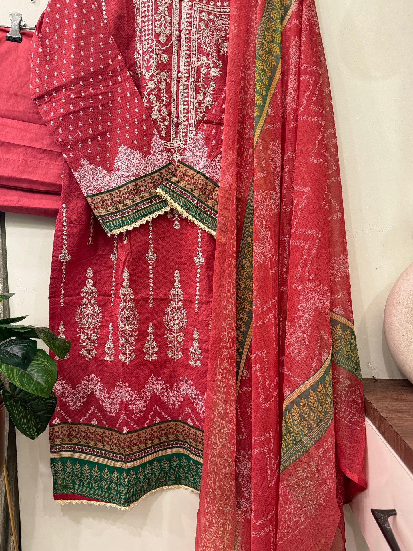 Fully embroidered suit with  dupatta option-3405S