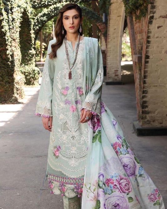 Pastel colour Embroidered suit-12081