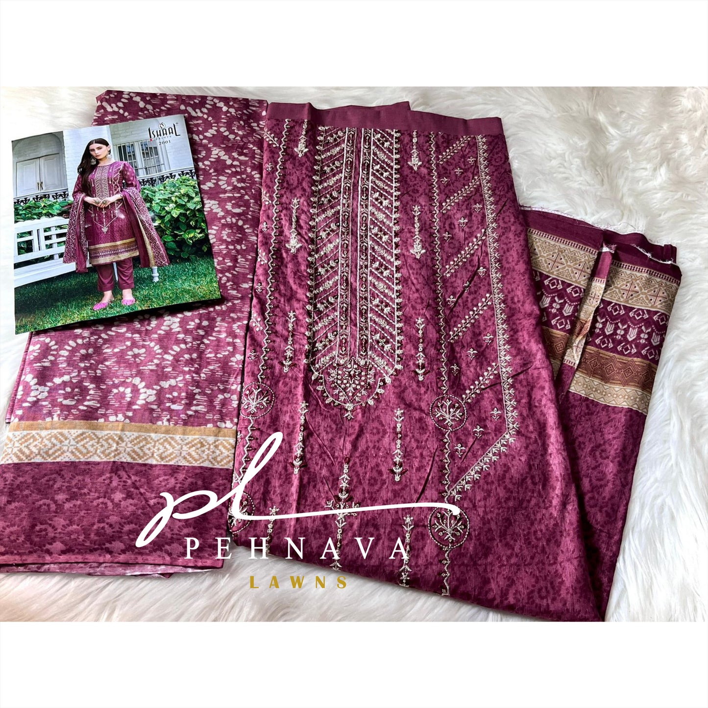 Cotton dupatta suit-2001