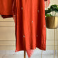 Premium russian silk  suit with  hand work detailings-orange