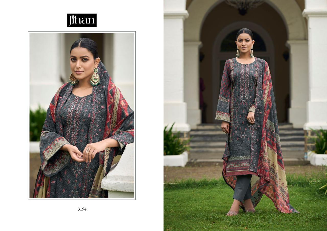 Embroidered suit with embroidered dupatta-3194