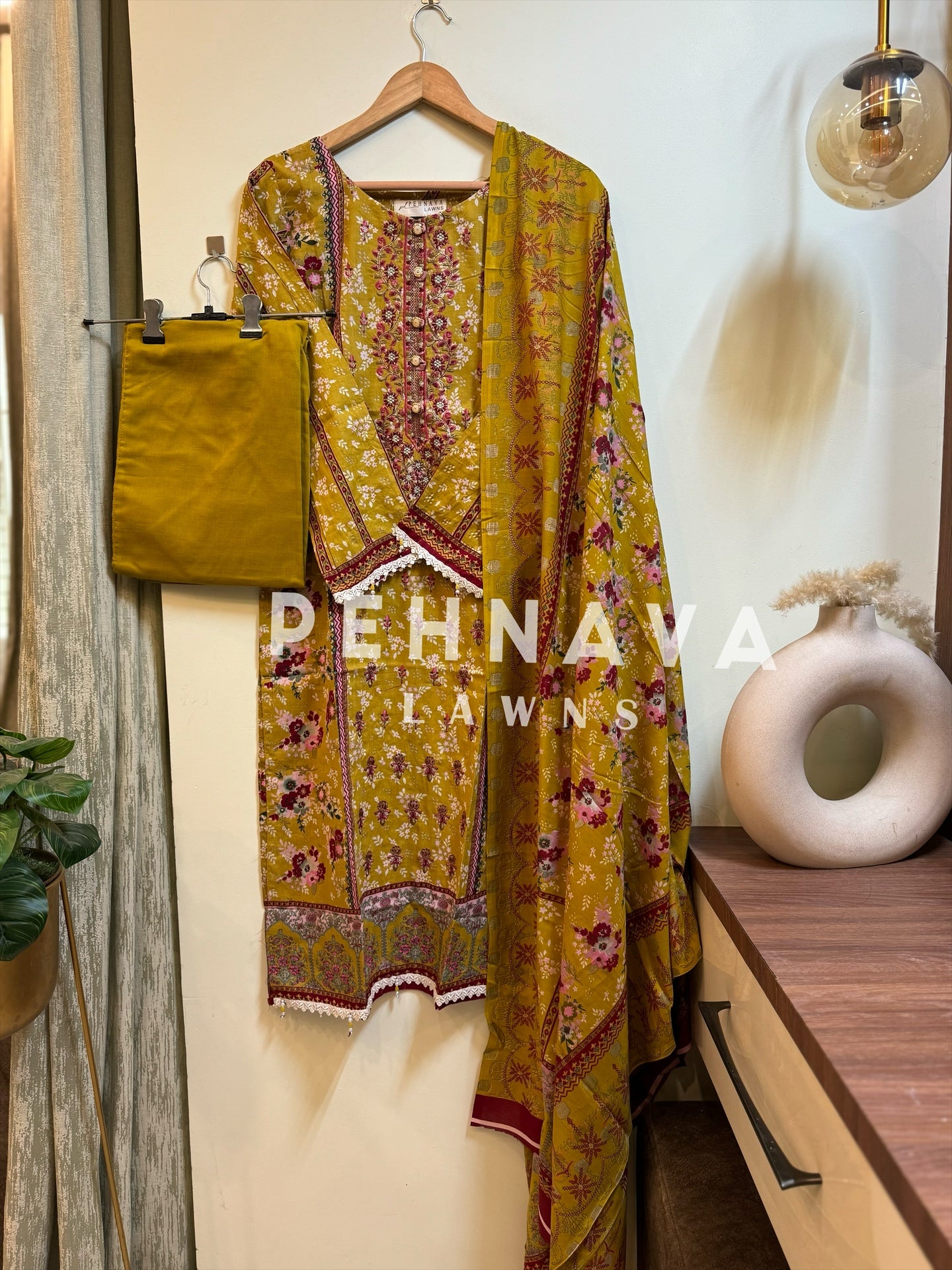 Fully embroidered suit with dupatta option-3408