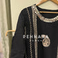 Designer roman silk real mirror work pakistani suit