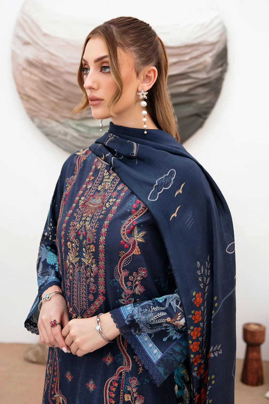 Lawn embroidered suit-G-207