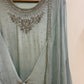 Premium chiffon handwork semi-stitched suit-pastel green