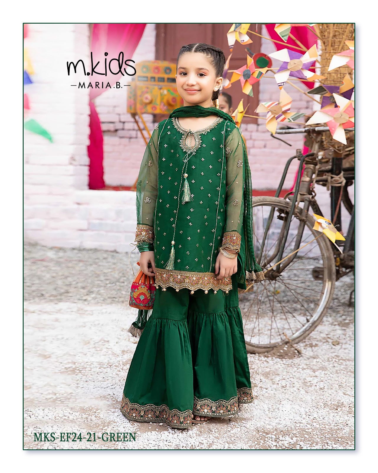 Kids party wear -ready to wear MKSEF24-21 green