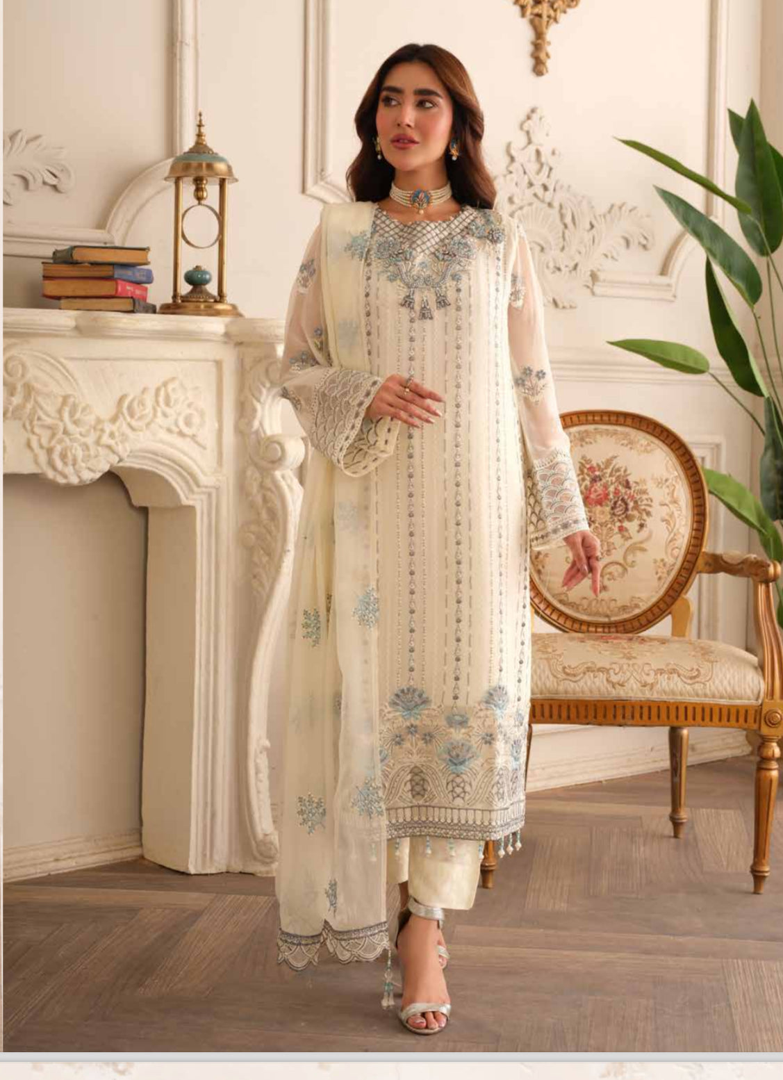 Pure chiffon semi stitched suit-design 2