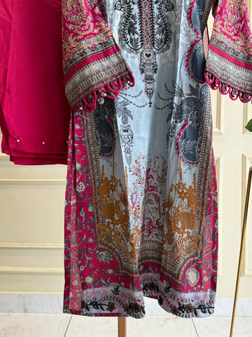 Pakistani Embroidered Casual Suit-4