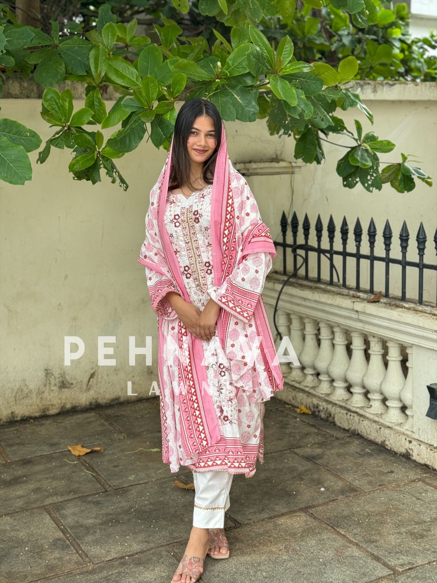 Fully embroidered suit with cutdana and crystal detailings-1001