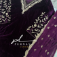 Embroidered velvette suit -purple