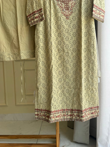 Cotton hakoba embroidered suit-10