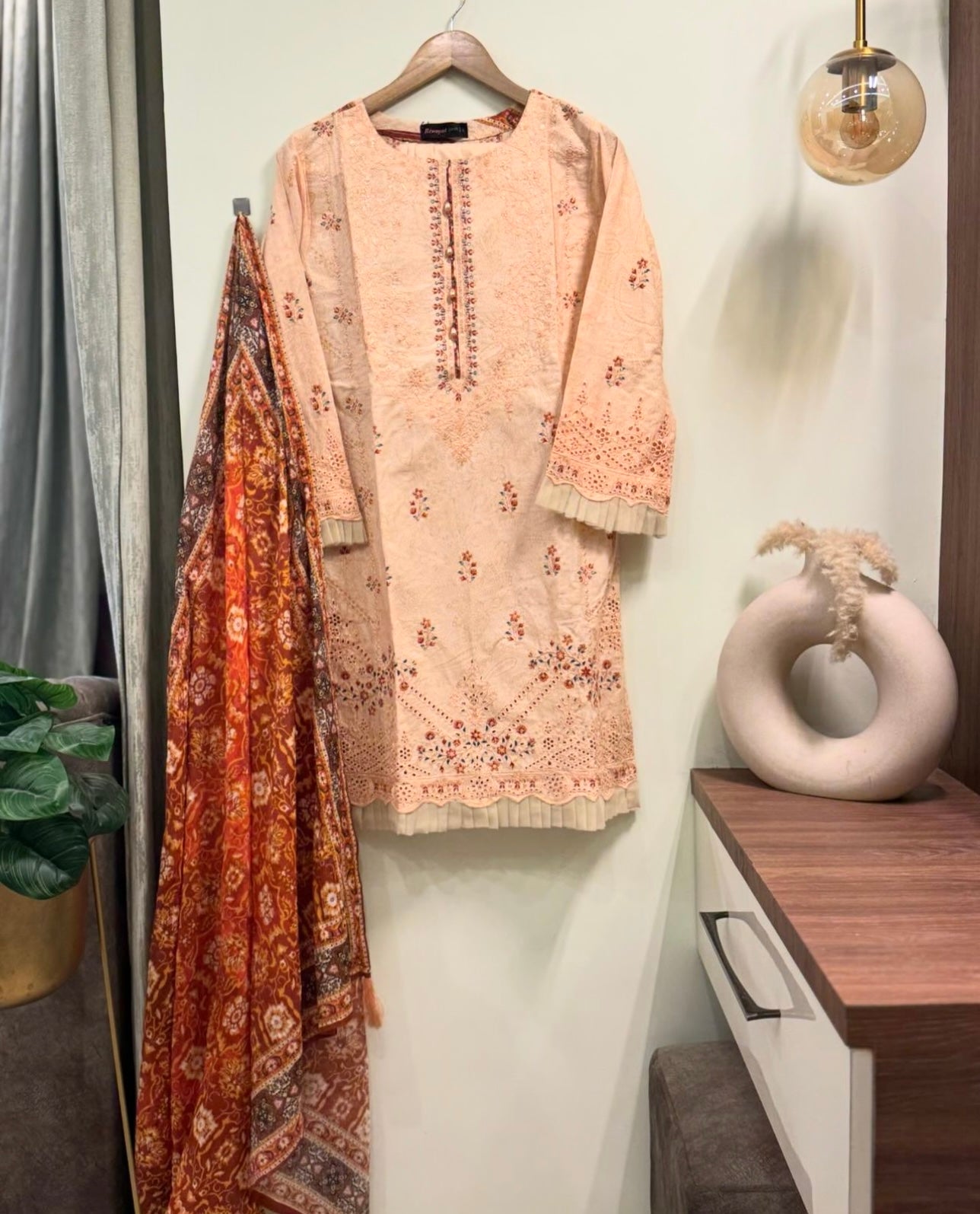 Embroidered pure lawn suit