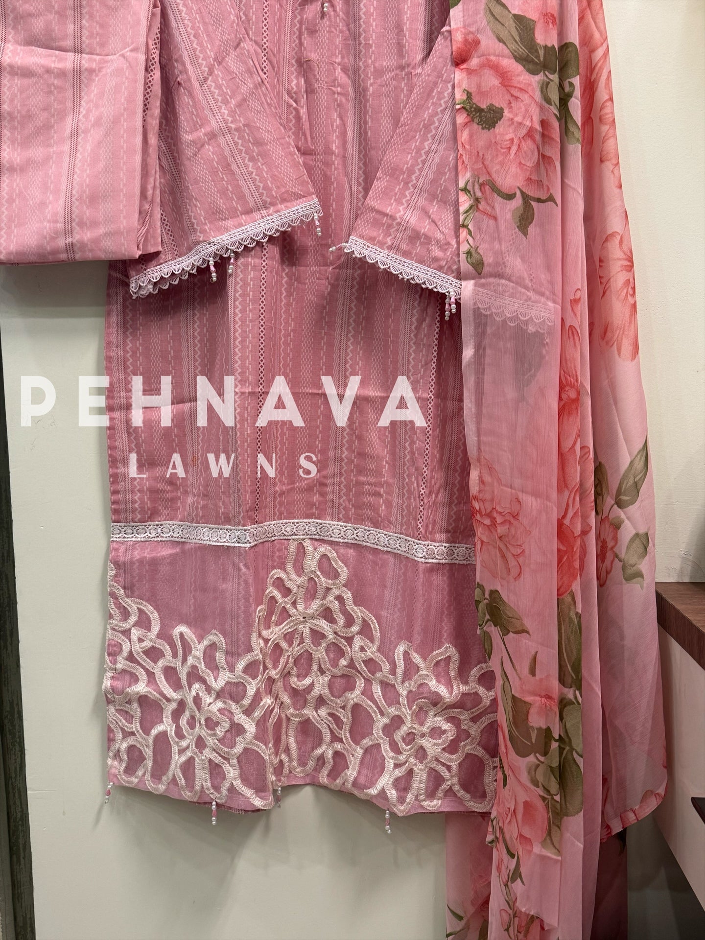 Paki printed suit with beautiful patches-439