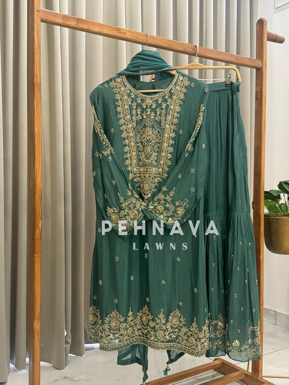 Heavily Handworked Sharara with Pure Chiffon Dupata