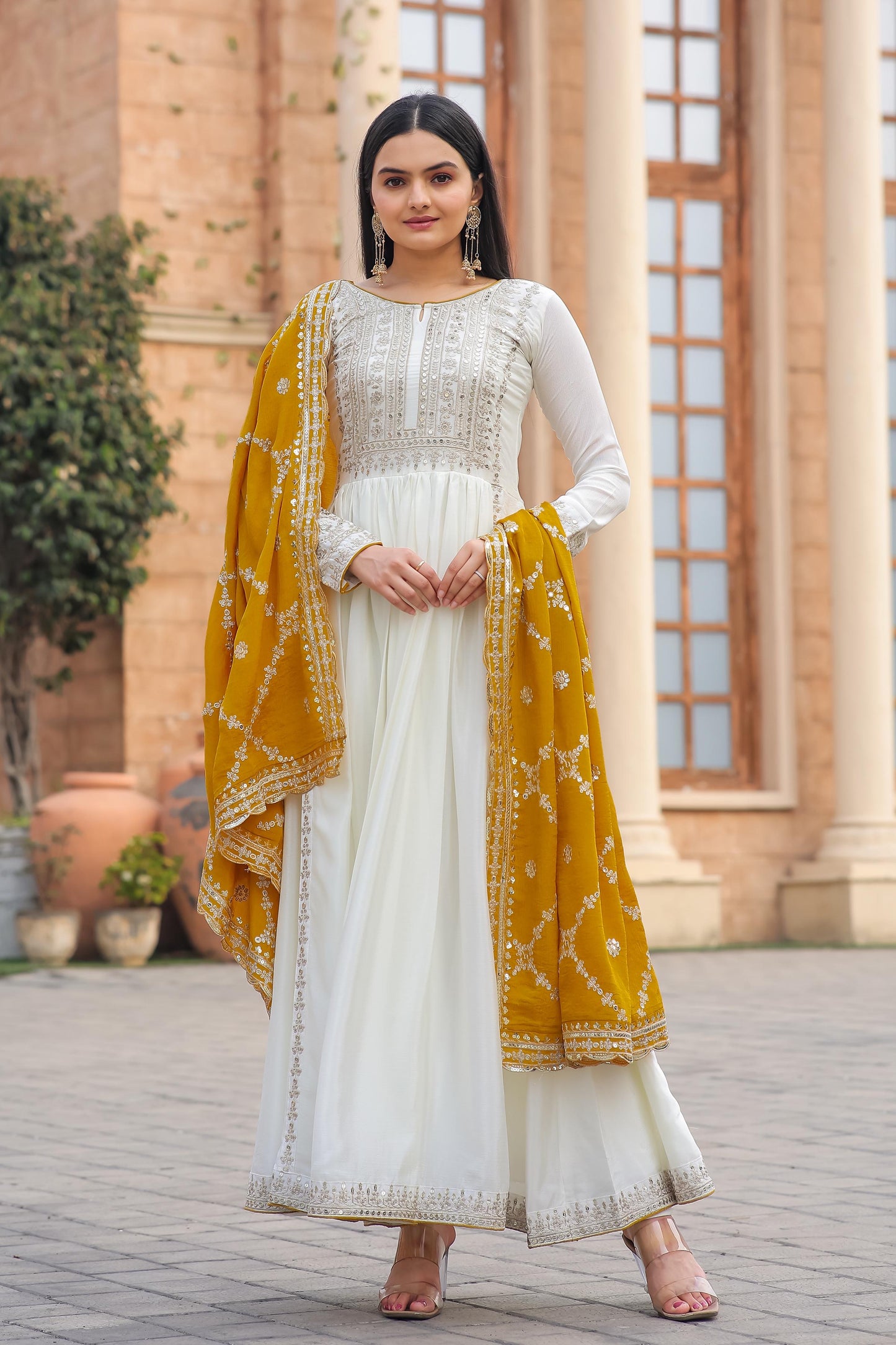 Georgette anarkali gown-with color options