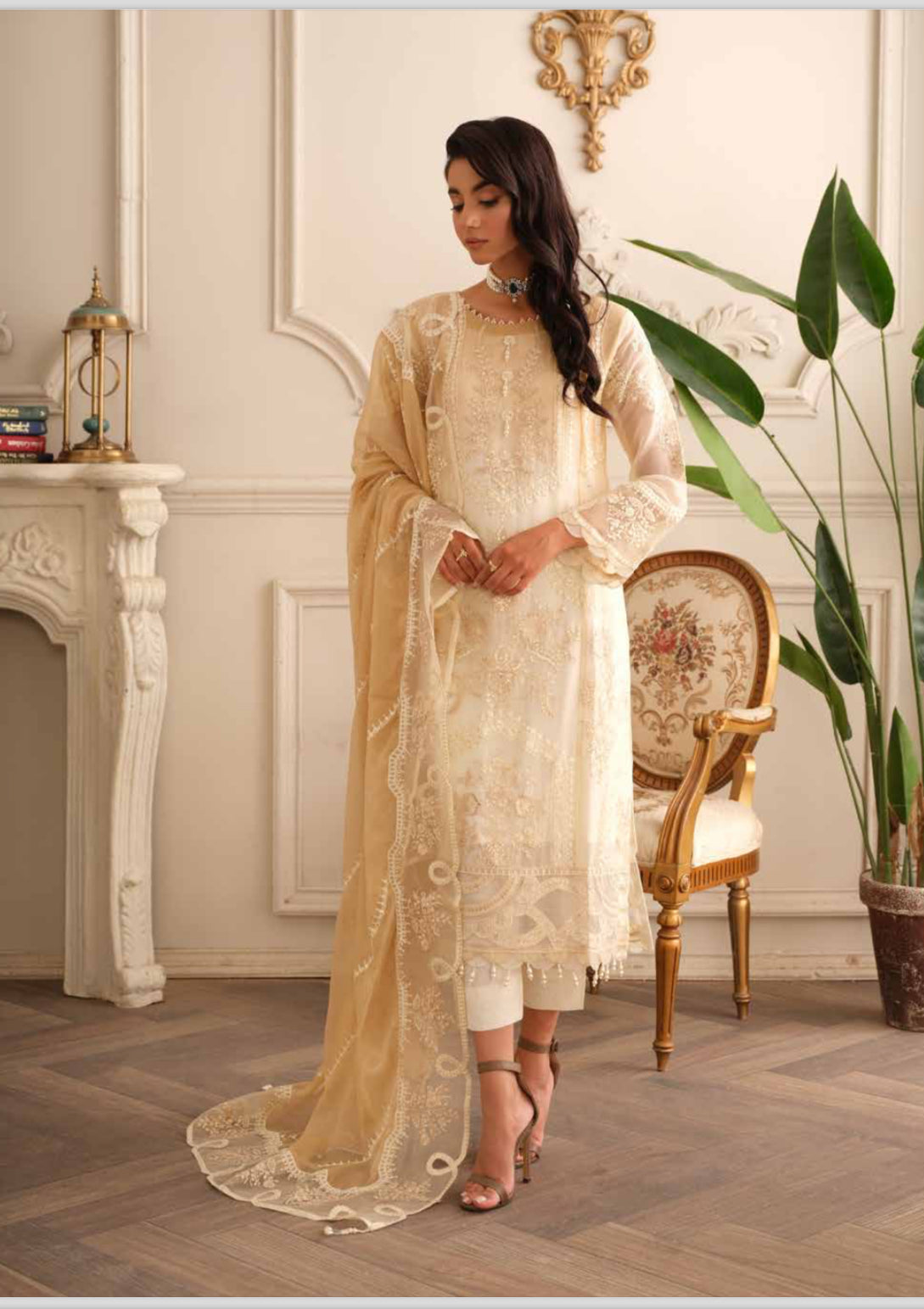 Pure chiffon semi stitched suit-design 1