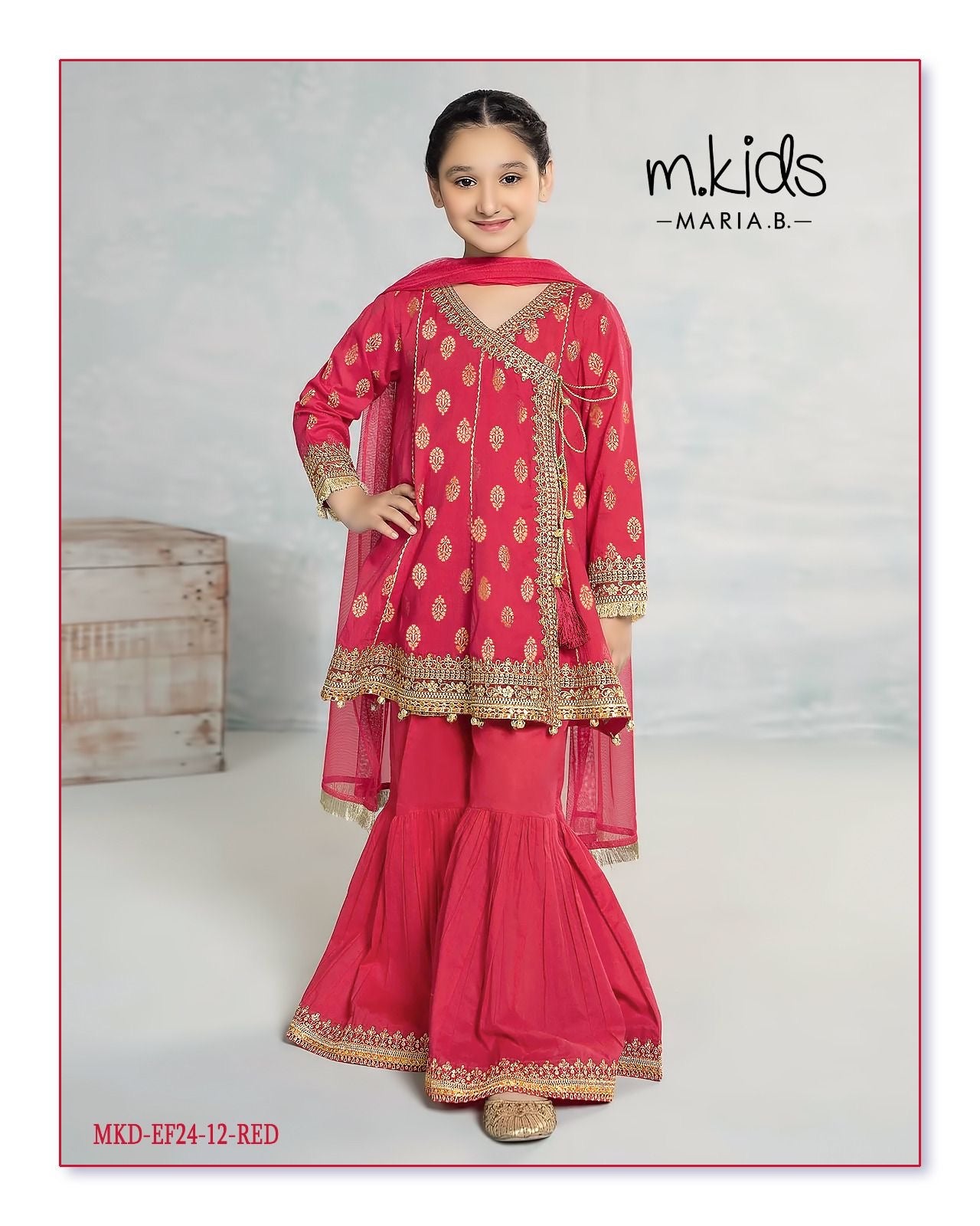 Kids party wear -ready to wear MKDEF24-12-hot pink