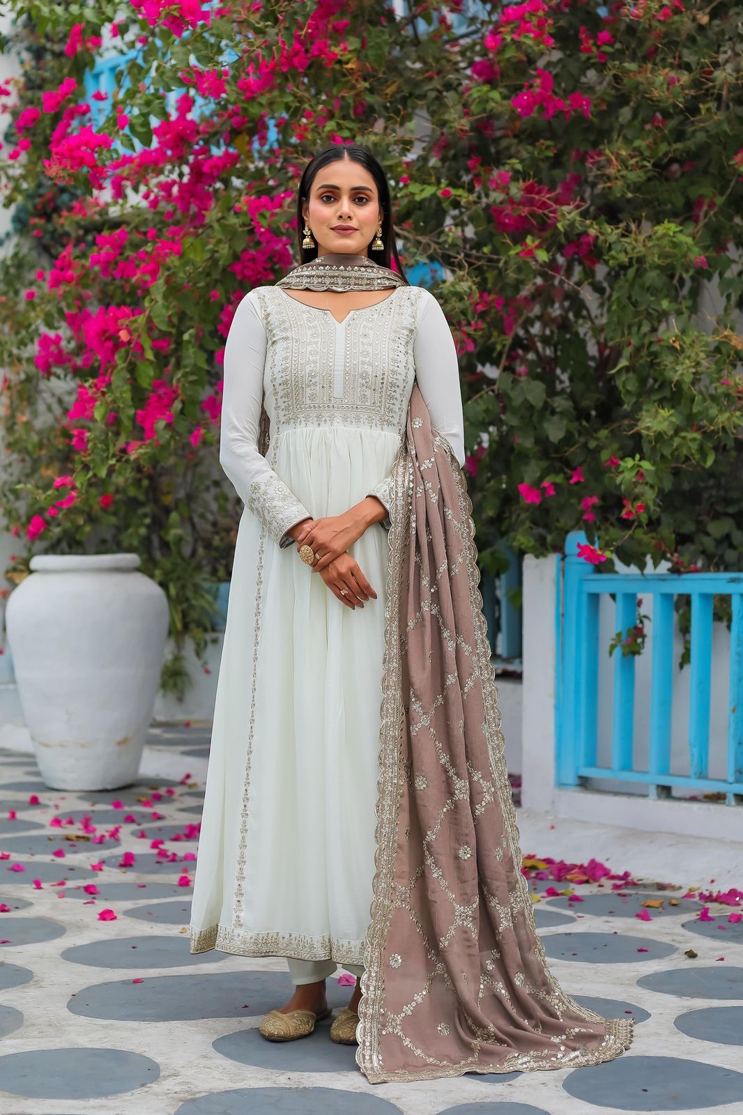 Georgette anarkali gown-with color options