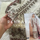 Fully embroidered cotton suit with chiffon dupatta -white