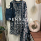 Cutwork embroidered suit with cotton dupatta-2