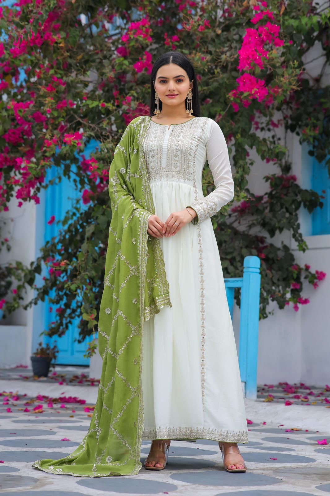 Georgette anarkali gown-with color options