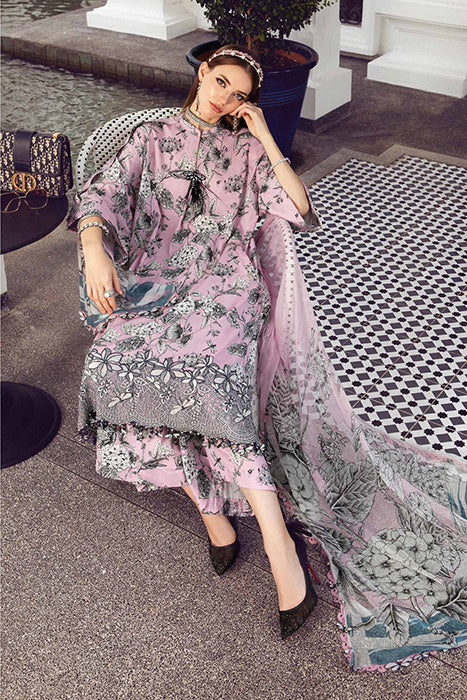 Printed casual suit with chiffon dupatta-1006