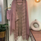 Premium chiffon handwork semi-stitched suit-mauve