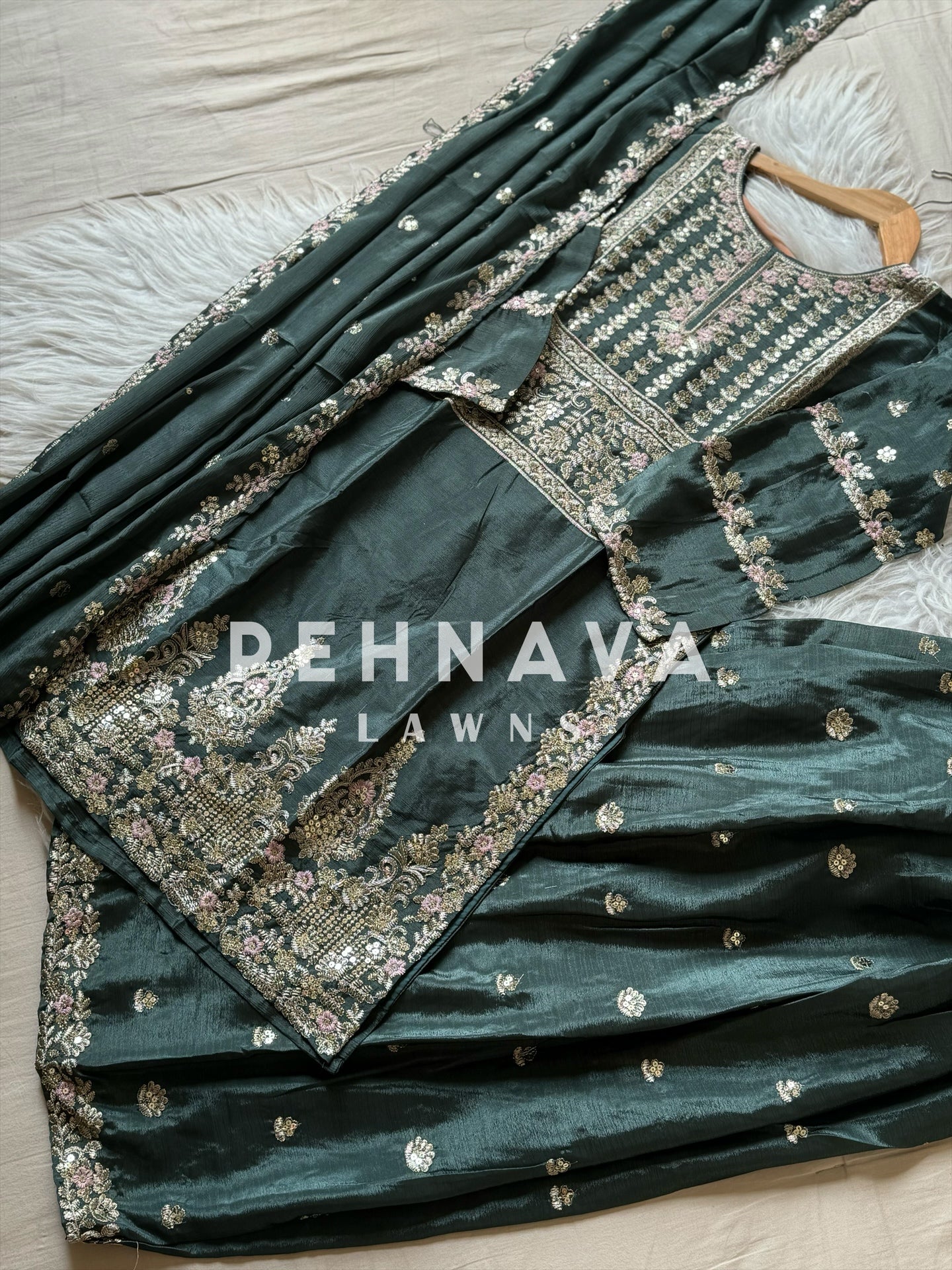 Chinnon embroidered ready to wear  with wide palazzos