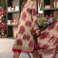 Fully embroidered floral suit with chiffon dupatta-3456