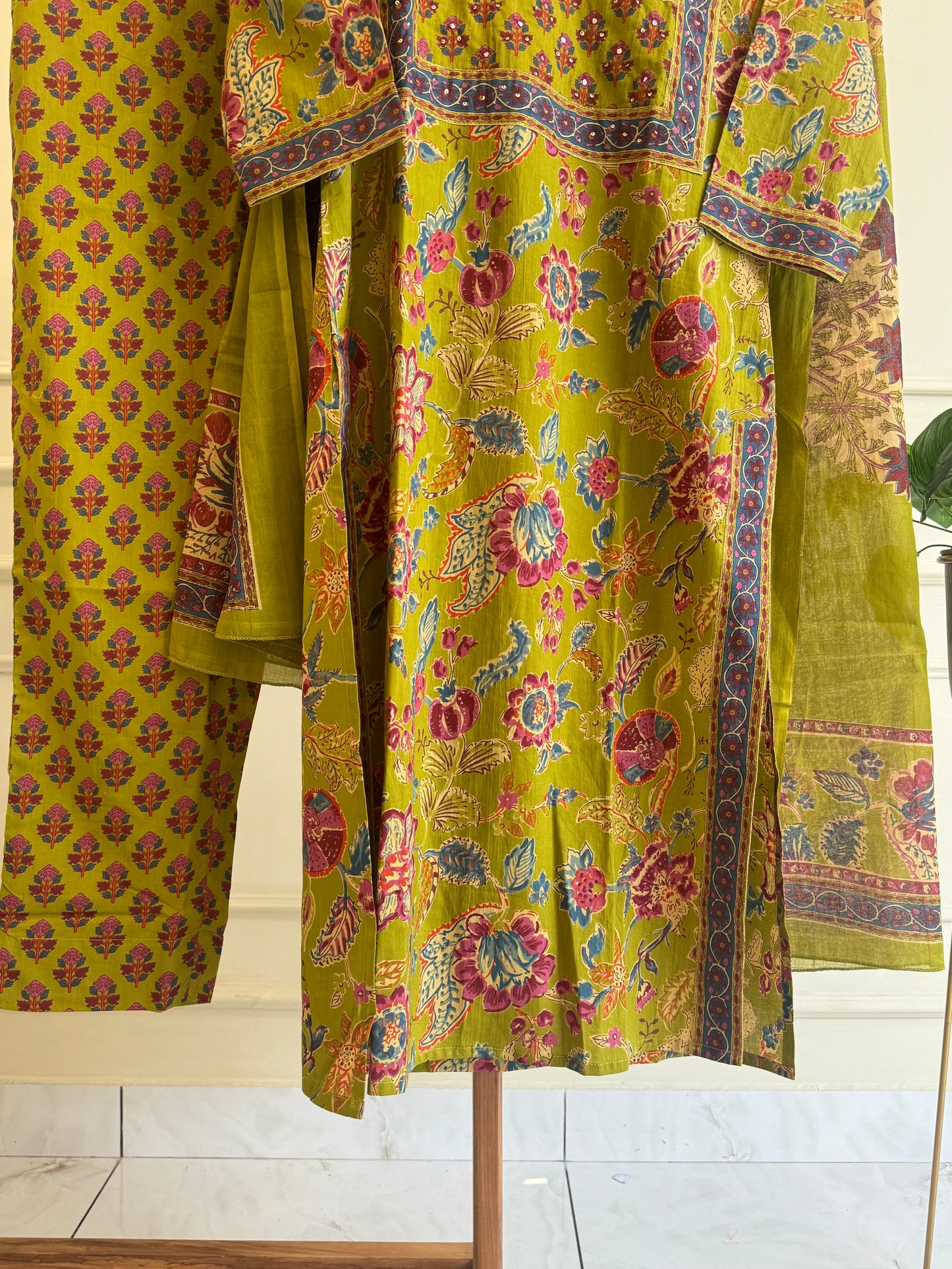 Pure cotton floral printed three peice ready to wear suit