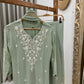 Chinnon pearl work suit-with embroidered wide palazzo