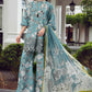 Printed casual suit with chiffon dupatta-1005