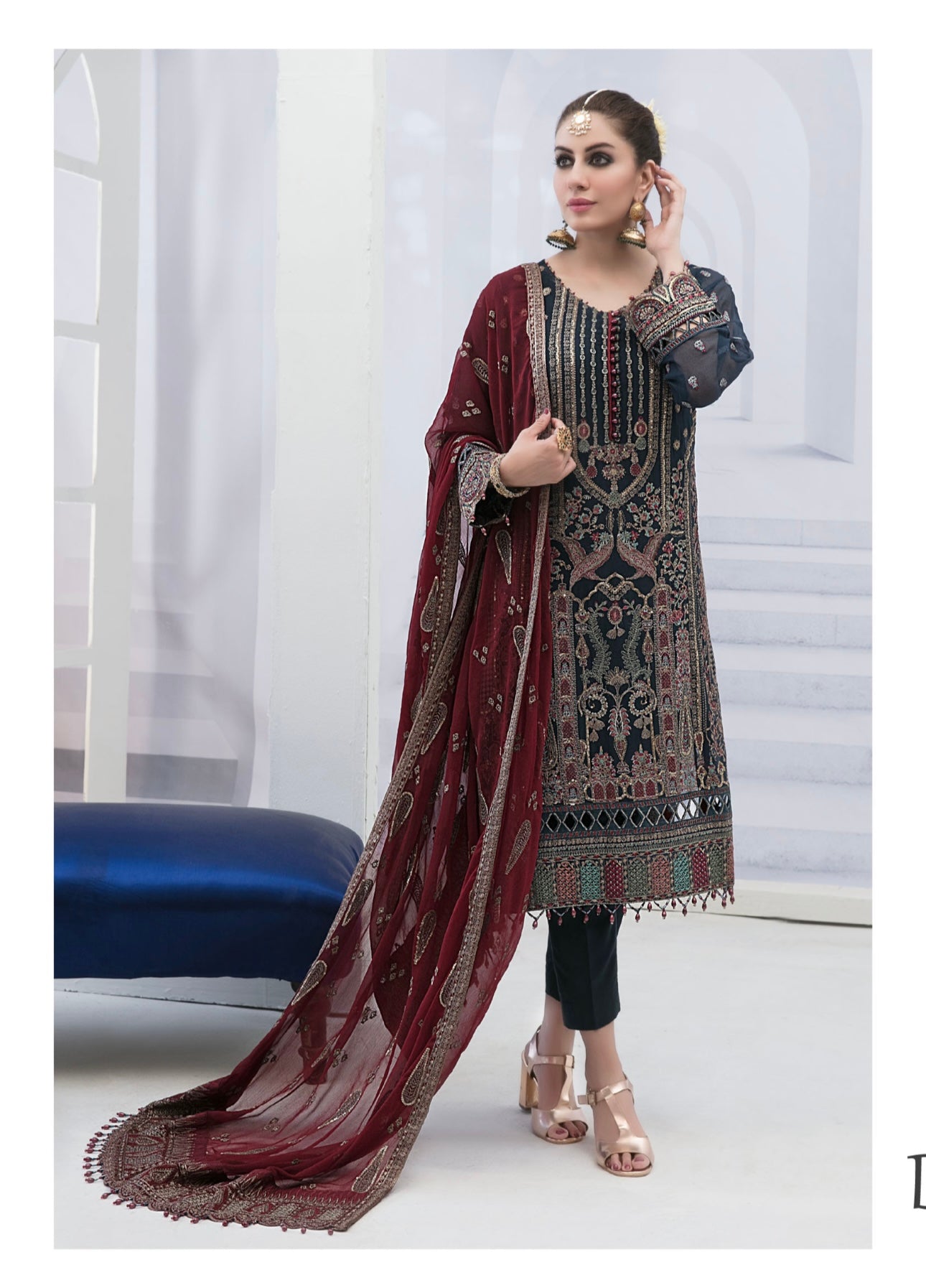 Pure chiffon semi stitched suit-4