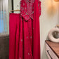 chinnon ready to wear  front open gown with hand work detailings-hot pink