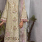 Cotton fully embroidered suit with  chiffon dupatta-3526