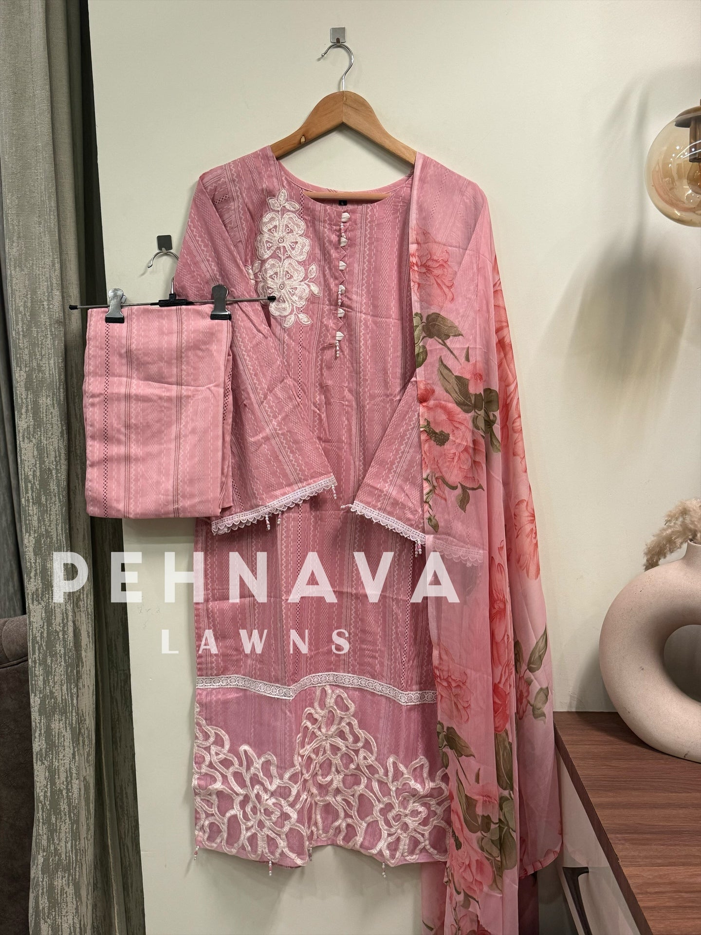 Paki printed suit with beautiful patches-439