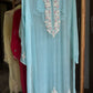 Premium chiffon handwork semi-stitched suit-blue