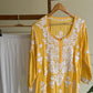 Authentic chikankaari embroidered suit-yellow