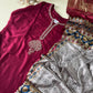 Plus size stitched suit with modal dupatta -Maroon