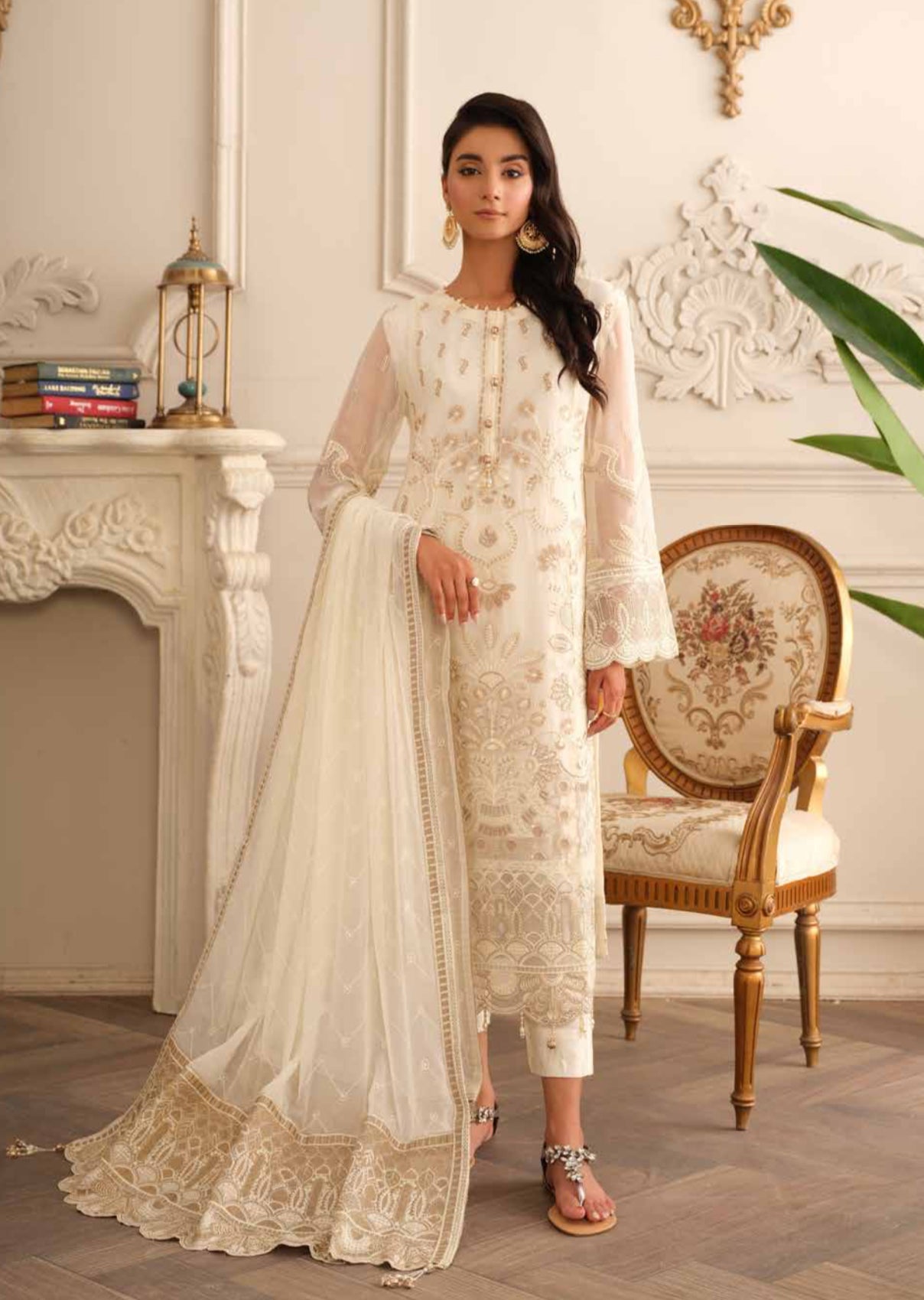 Pure chiffon semi stitched suit-design 8