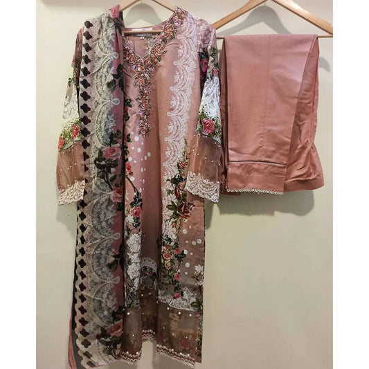 Printed casual suit with chiffon dupatta-1531