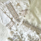 organza embroidered suit-white