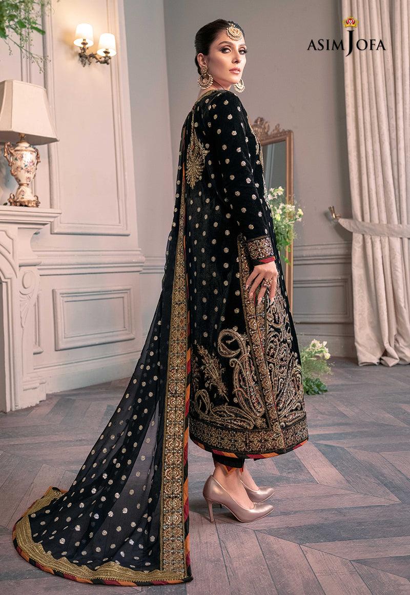 Georgette embroidered party wear-black