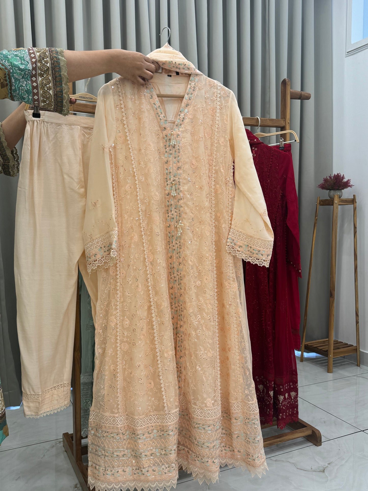 Pakistani pure chiffon Anarkali-aghanoor