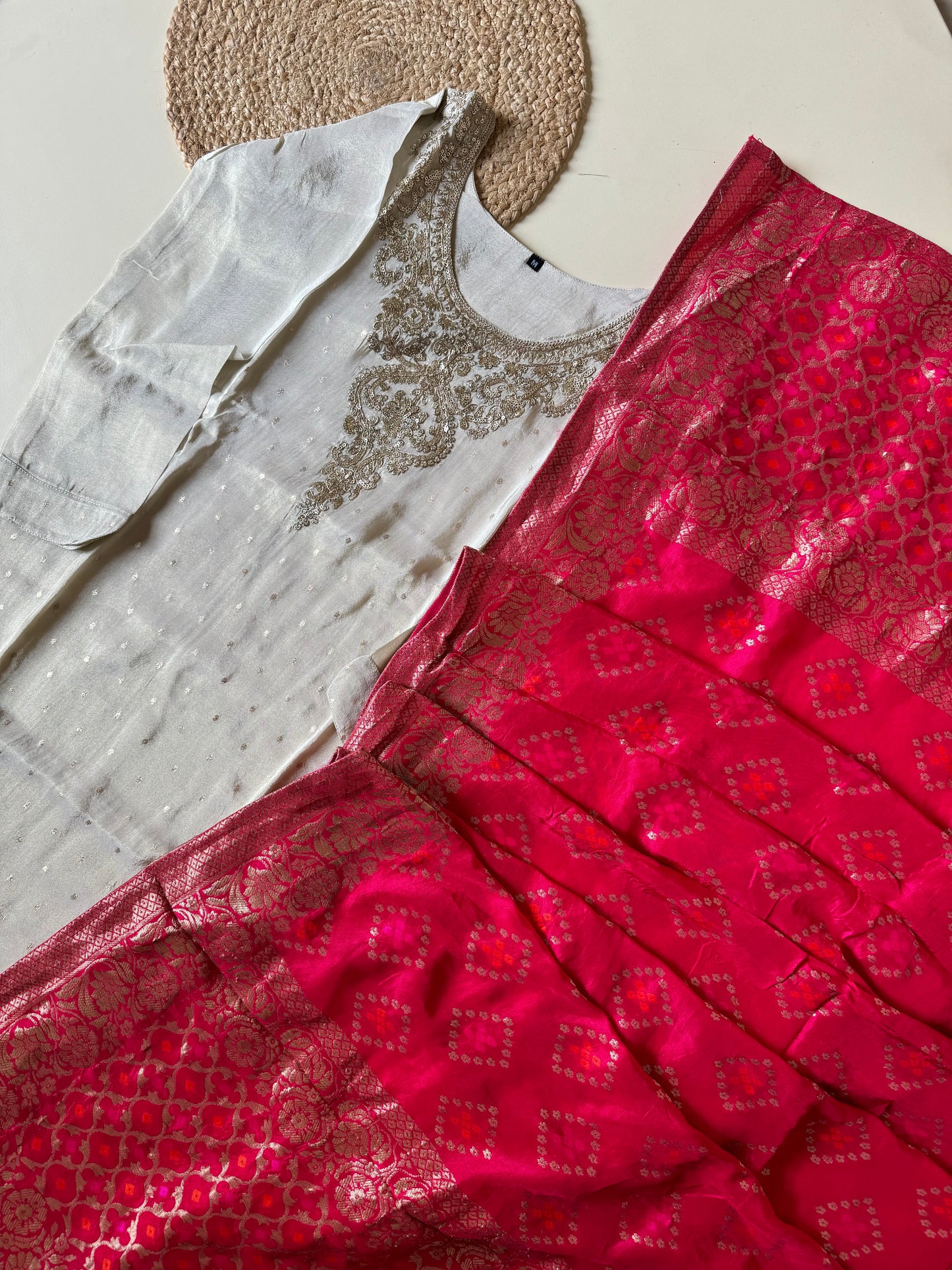 Tissue silk with banarsi weave dupatta